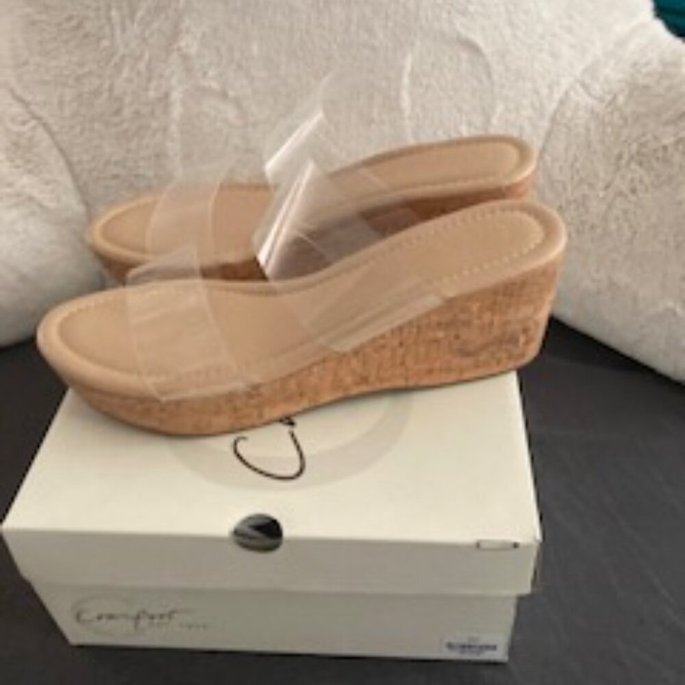 Clear wedge heel sandals